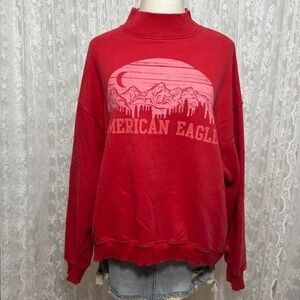 American Eagle Red Mountain Sweater‎ Sweatshirt Womens M Outdoor Granola Girl